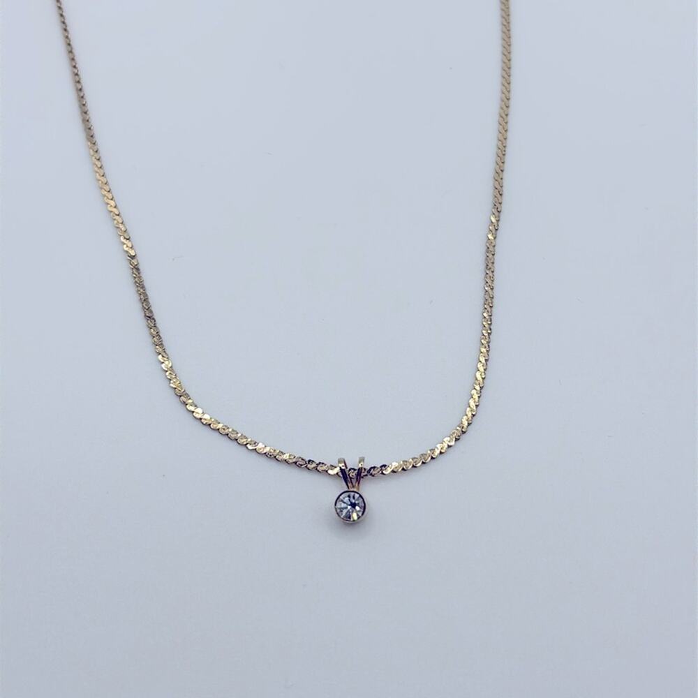 Sarah Coventry Gold-Tone Crystal Pendant 17" Necklace